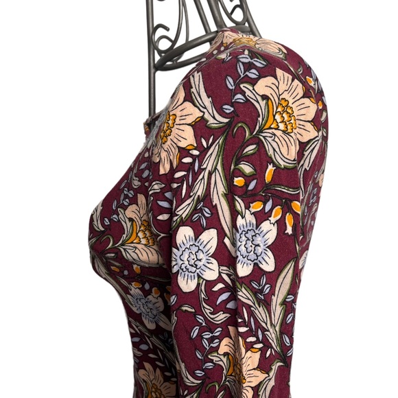 Forever 21 Long Sleeve Floral Boho Plunging Criss Cross Body Suit Size Small - Picture 3 of 13